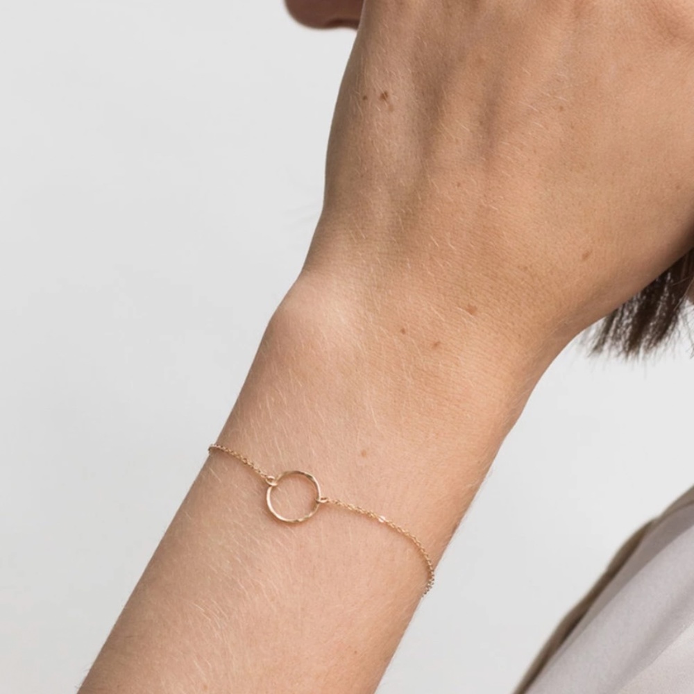 Gold Minimalist Circle Link Chain Bracelet